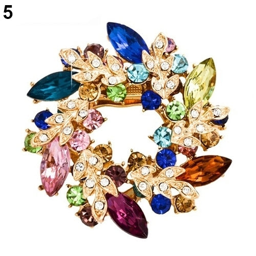 1 Pc Fashion Ladies Rhinestone Flower Bouquet Brooch Pin Scarf Bag Jewelry Charm Image 6