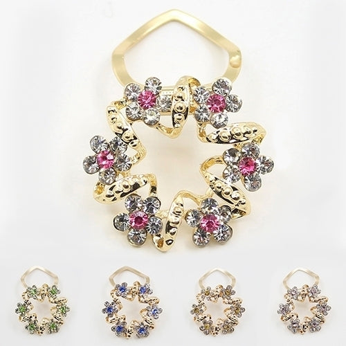 Lady Girl Luxury Elegant Rhinestone Flower Garland Scarf Clip Brooch Pin Jewelry Image 1