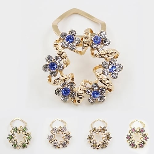 Lady Girl Luxury Elegant Rhinestone Flower Garland Scarf Clip Brooch Pin Jewelry Image 2