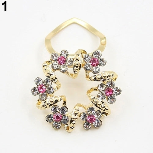 Lady Girl Luxury Elegant Rhinestone Flower Garland Scarf Clip Brooch Pin Jewelry Image 3