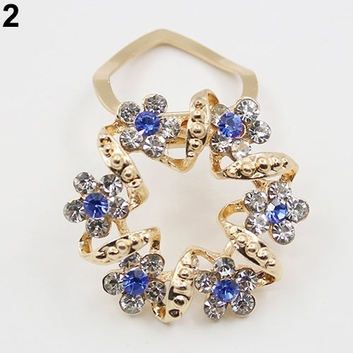 Lady Girl Luxury Elegant Rhinestone Flower Garland Scarf Clip Brooch Pin Jewelry Image 4