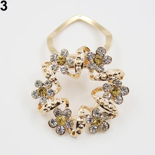 Lady Girl Luxury Elegant Rhinestone Flower Garland Scarf Clip Brooch Pin Jewelry Image 4