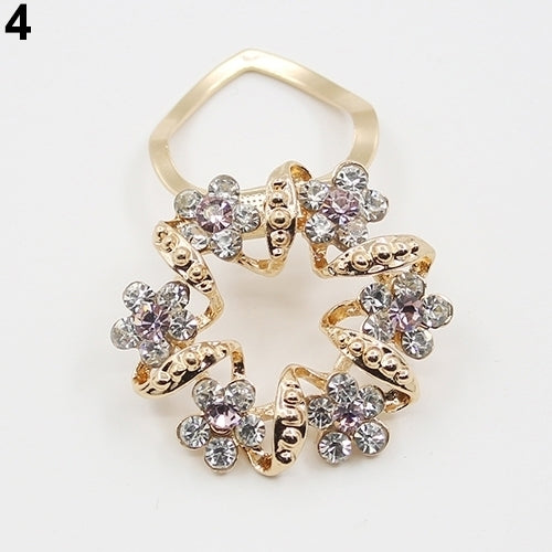 Lady Girl Luxury Elegant Rhinestone Flower Garland Scarf Clip Brooch Pin Jewelry Image 6