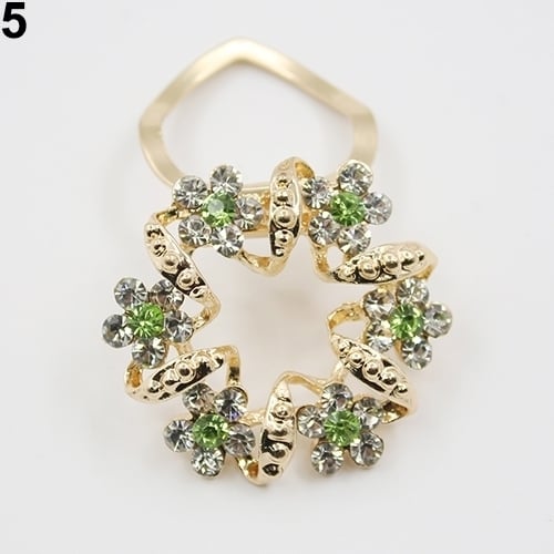 Lady Girl Luxury Elegant Rhinestone Flower Garland Scarf Clip Brooch Pin Jewelry Image 7