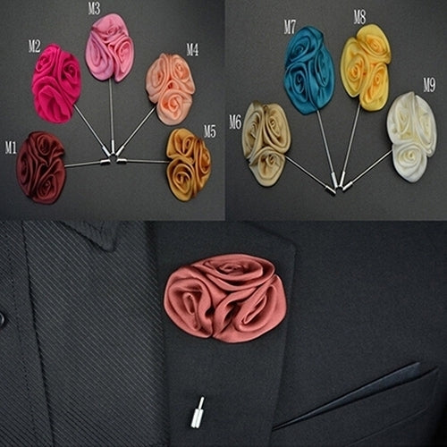 Mens Lapel Rose Flower Stick Bar Brooch Pin Wedding Suit Accessory Jewelry Gift Image 11