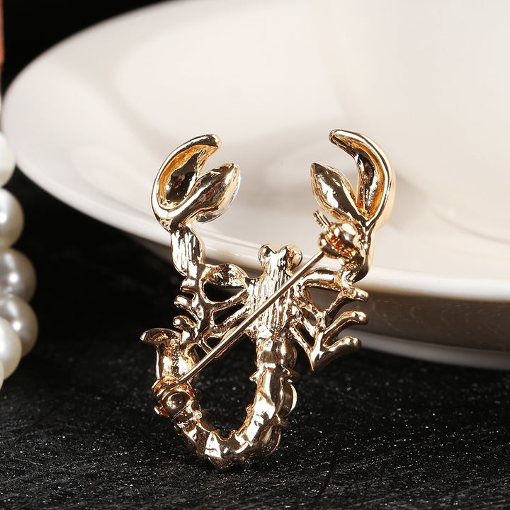 Women Fashion Animal Scorpion Crystal Rhinestone Scarf Brooch Pin Party Jewelry Image 4