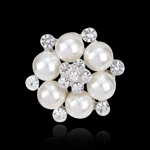 Elegant Scarf Bride Wedding Rhinestone Imitation Pearl Brooch Pin Jewelry Decor Image 1