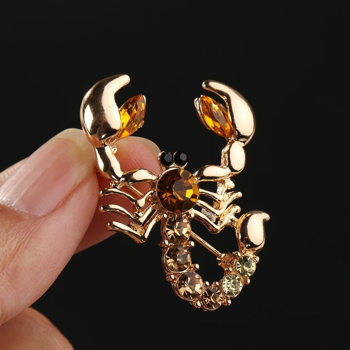 Women Fashion Animal Scorpion Crystal Rhinestone Scarf Brooch Pin Party Jewelry Image 7