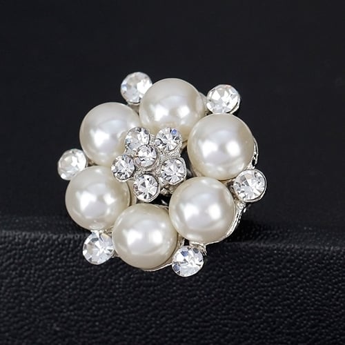 Elegant Scarf Bride Wedding Rhinestone Imitation Pearl Brooch Pin Jewelry Decor Image 2