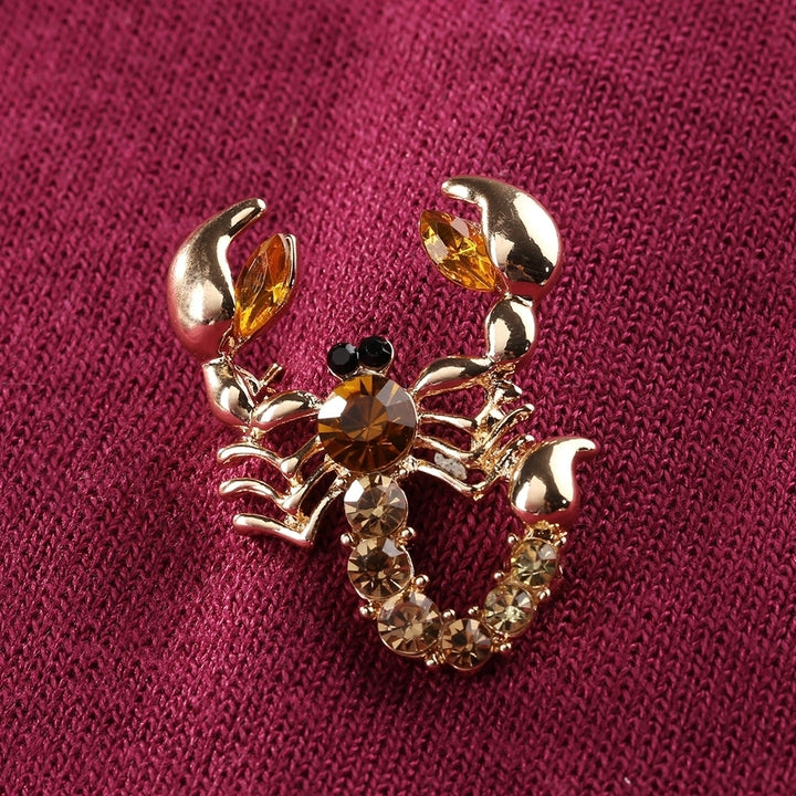 Women Fashion Animal Scorpion Crystal Rhinestone Scarf Brooch Pin Party Jewelry Image 9