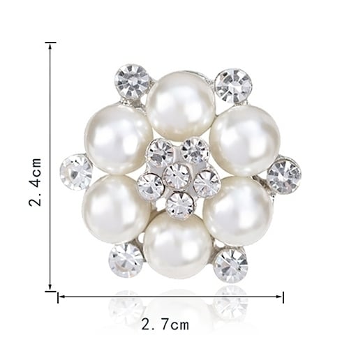 Elegant Scarf Bride Wedding Rhinestone Imitation Pearl Brooch Pin Jewelry Decor Image 7