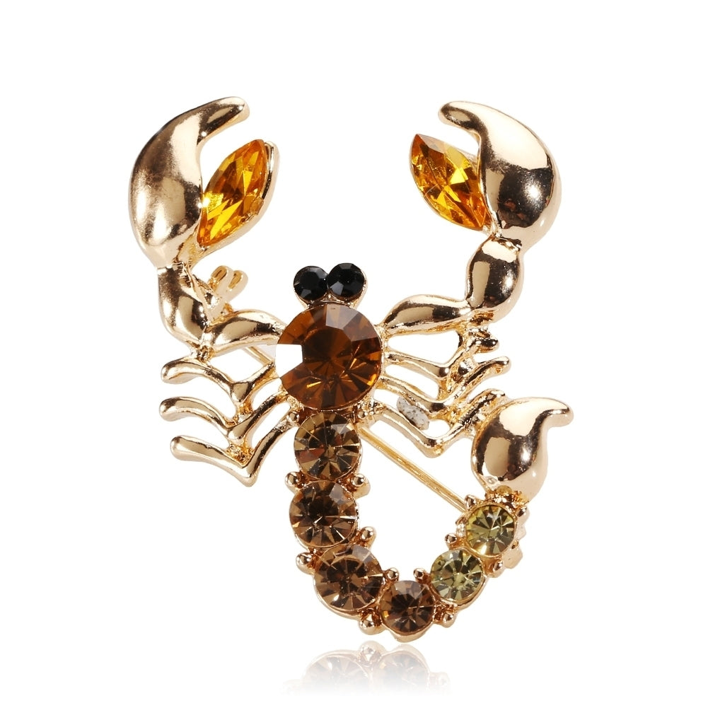 Women Fashion Animal Scorpion Crystal Rhinestone Scarf Brooch Pin Party Jewelry Image 10