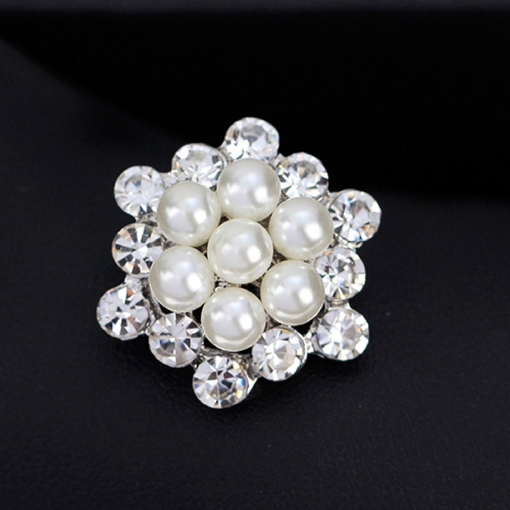 Brooch Pin Alloy Crystal Flower Brooch Pin for Wedding Image 2