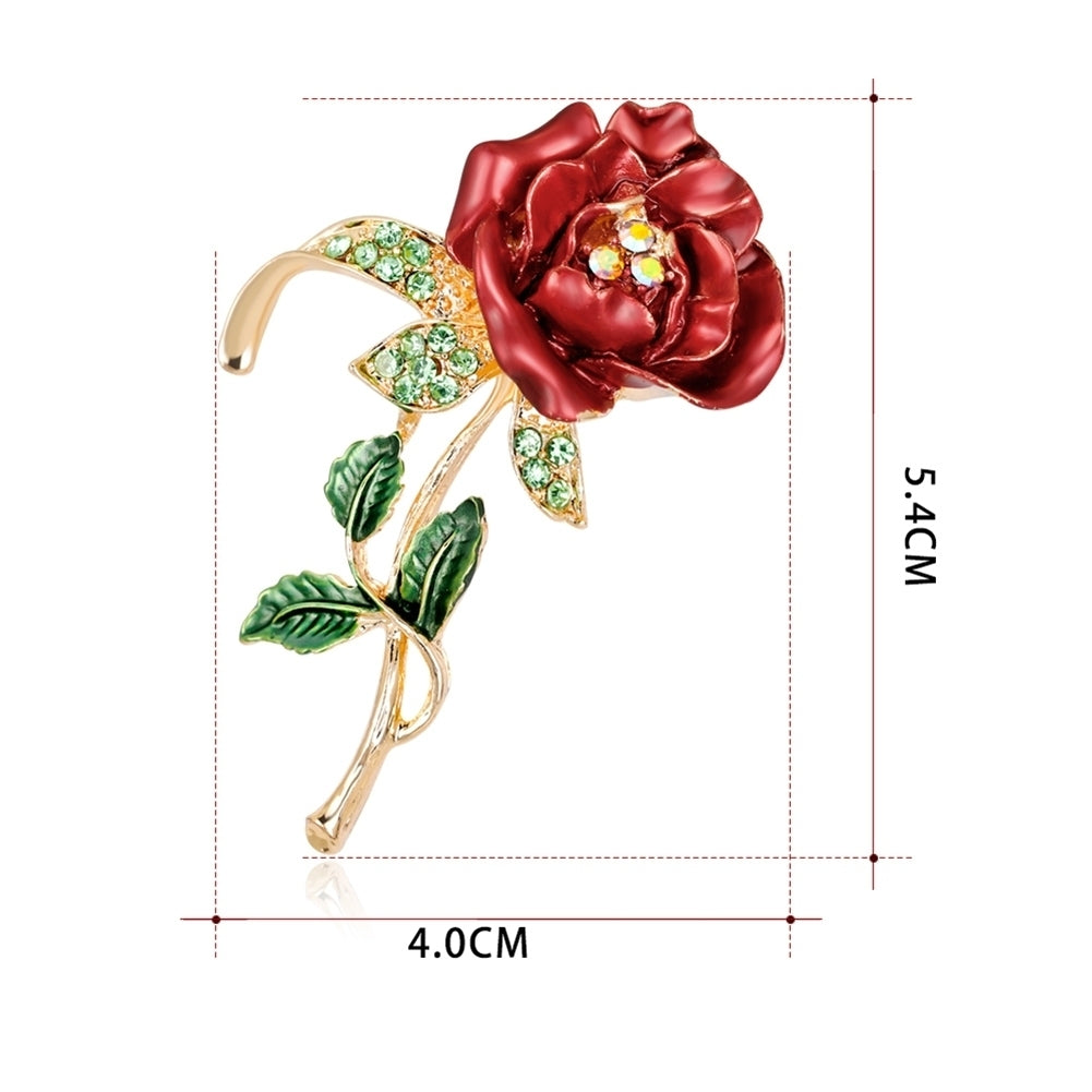 Fashion Brooch Pin Shiny Rhinestone Rose Flower Lady Women Wedding Party Jewelry Image 11