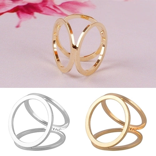 Hot Fashion Gold Plated Three Ring Silk Scarf Buckle Clip Brooch Pin Gift Image 2