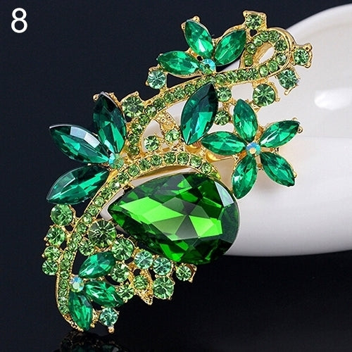 Waterdrop Flower Brooch Pin Rhinestone Crystal Brooches Bouquet Wedding Jewelry Image 4