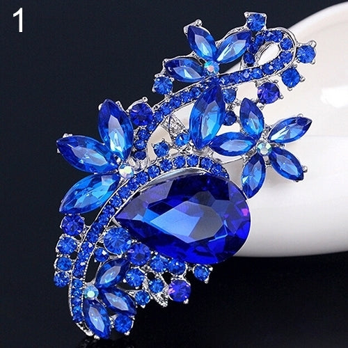 Waterdrop Flower Brooch Pin Rhinestone Crystal Brooches Bouquet Wedding Jewelry Image 6