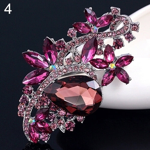 Waterdrop Flower Brooch Pin Rhinestone Crystal Brooches Bouquet Wedding Jewelry Image 9