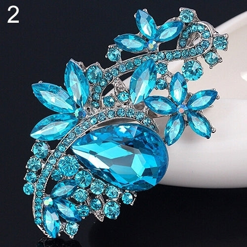 Waterdrop Flower Brooch Pin Rhinestone Crystal Brooches Bouquet Wedding Jewelry Image 10