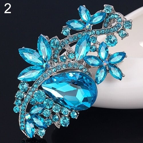 Waterdrop Flower Brooch Pin Rhinestone Crystal Brooches Bouquet Wedding Jewelry Image 1