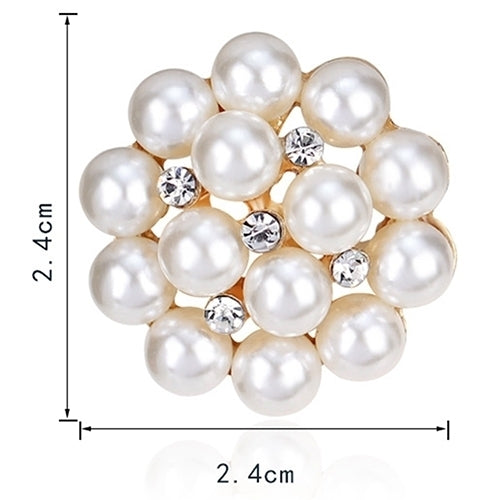 Flower Rhinestone Imitation Pearl Brooch Pin DIY Bridal Wedding Bouquet Decor Image 10