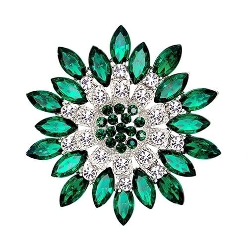 Women Fashion Flower Brooch Crystal Rhinestone Jewelry for Wedding Party Gift Image 4