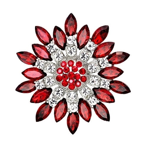 Women Fashion Flower Brooch Crystal Rhinestone Jewelry for Wedding Party Gift Image 7