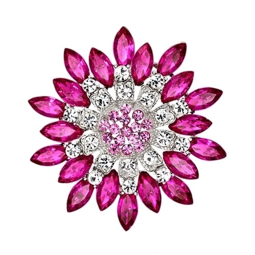 Women Fashion Flower Brooch Crystal Rhinestone Jewelry for Wedding Party Gift Image 9