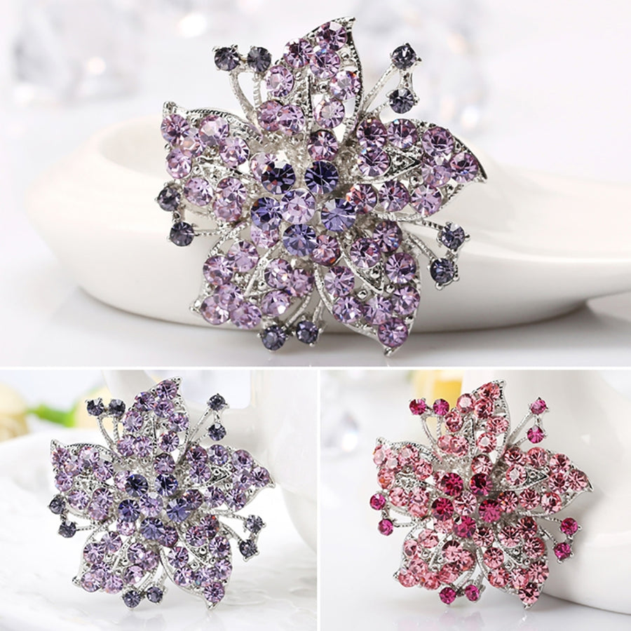 Badge Pin Elegant Creative Flower Shaped Flower Jewelry Brooch for Gift Image 1