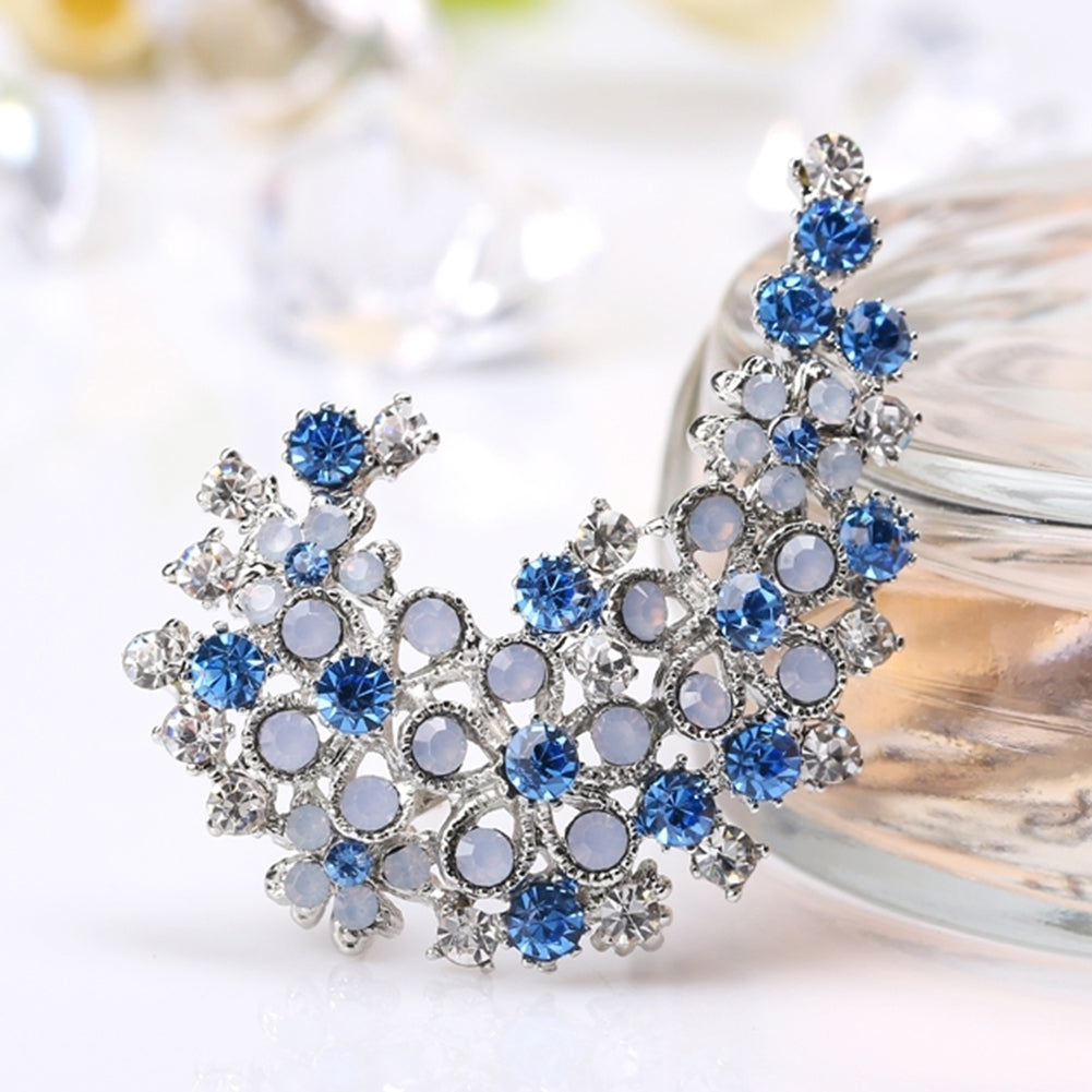 Elegant Jewelry Flower Shiny Rhinestone Womens Scarf Brooch Pin Accessory Gift Image 1