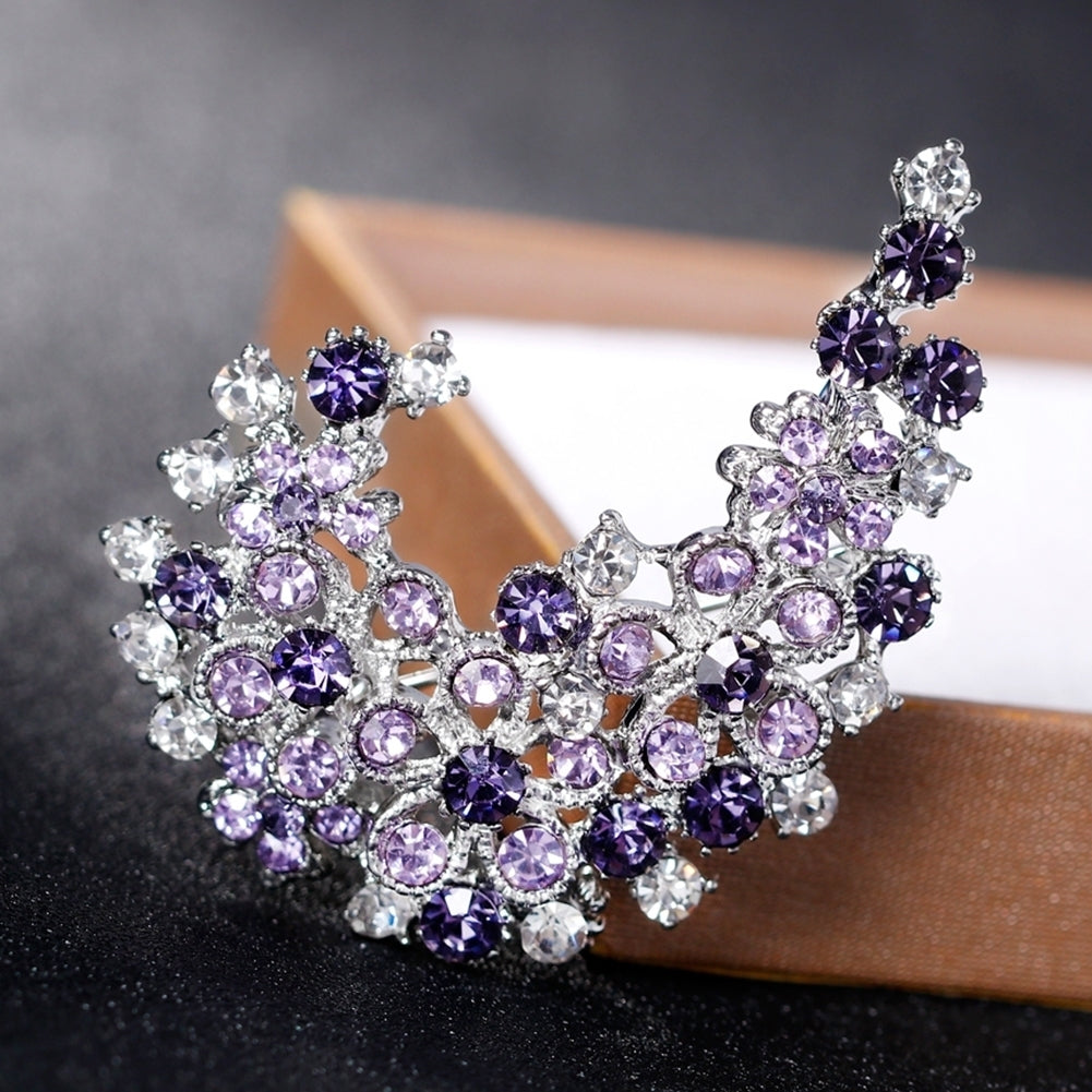 Elegant Jewelry Flower Shiny Rhinestone Womens Scarf Brooch Pin Accessory Gift Image 4