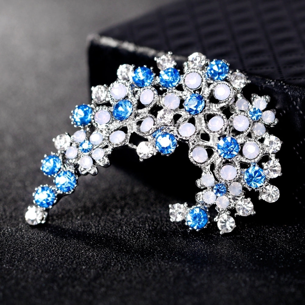 Elegant Jewelry Flower Shiny Rhinestone Womens Scarf Brooch Pin Accessory Gift Image 6