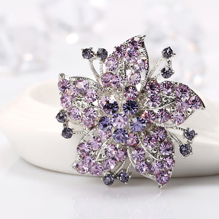 Badge Pin Elegant Creative Flower Shaped Flower Jewelry Brooch for Gift Image 6