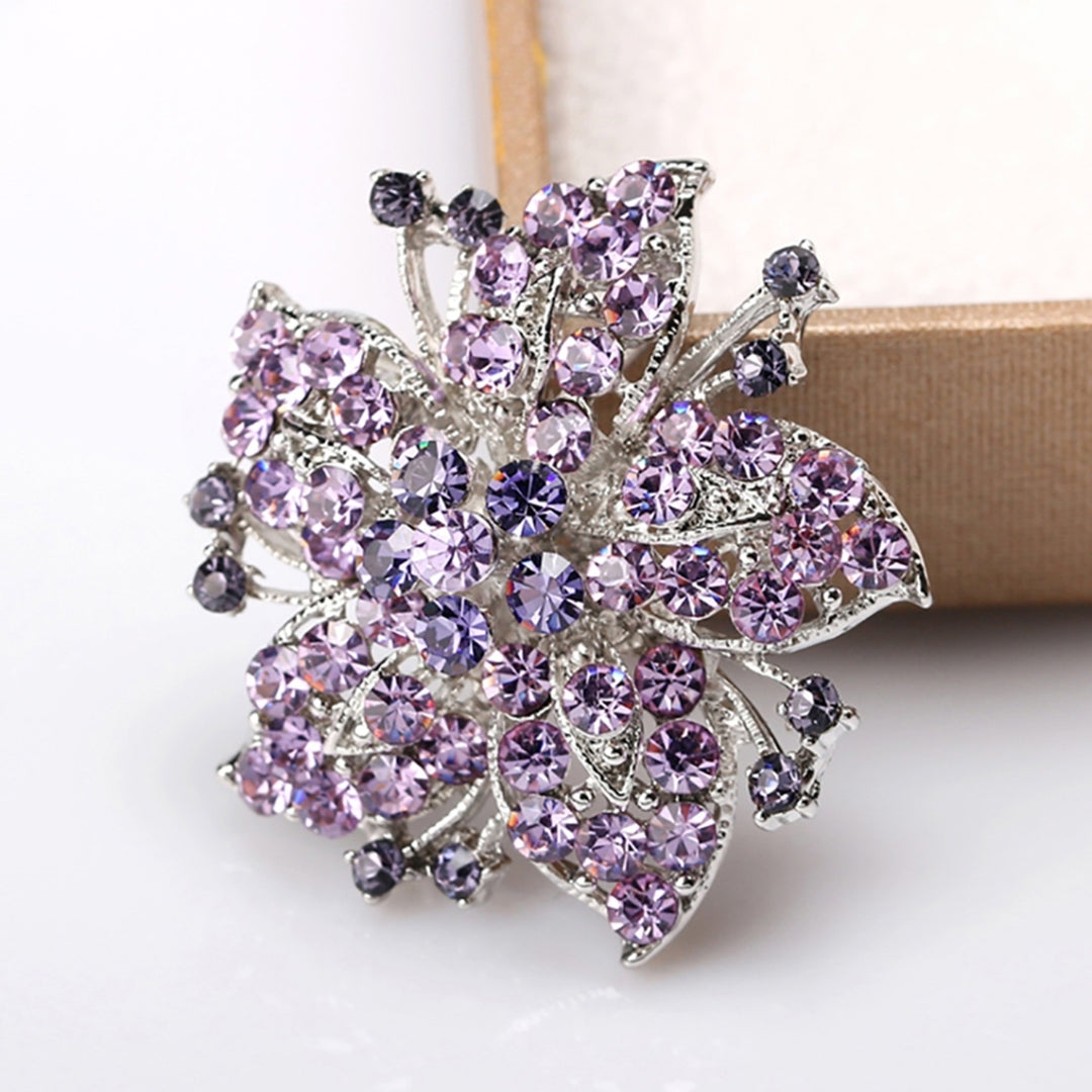 Badge Pin Elegant Creative Flower Shaped Flower Jewelry Brooch for Gift Image 9