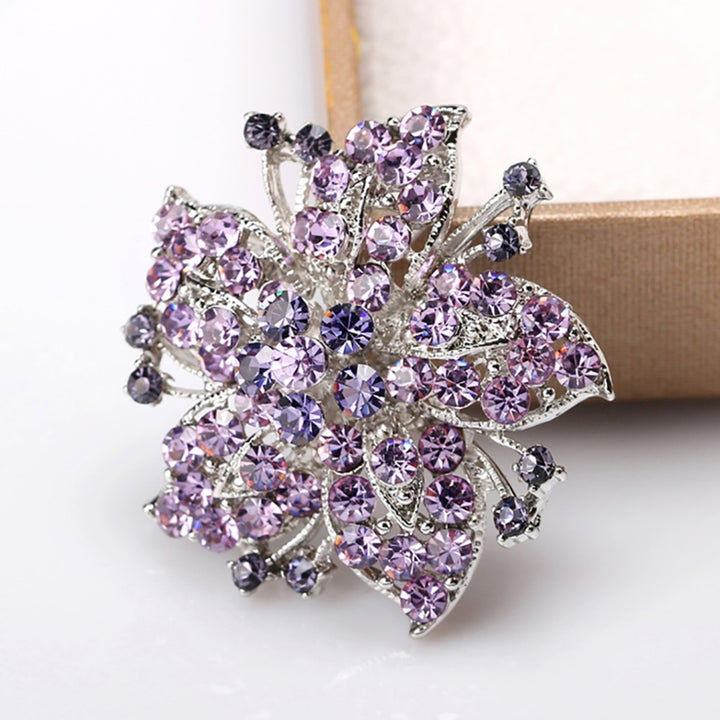 Badge Pin Elegant Creative Flower Shaped Flower Jewelry Brooch for Gift Image 9