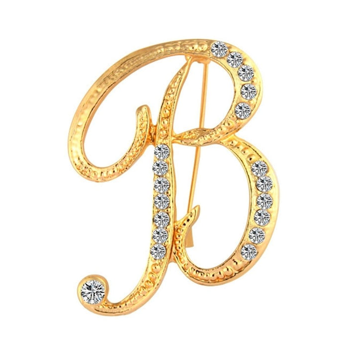 1 Pc Fashion Unisex Rhinestone English Letters Alphabet A-Z Brooch Pin Ornament Image 1