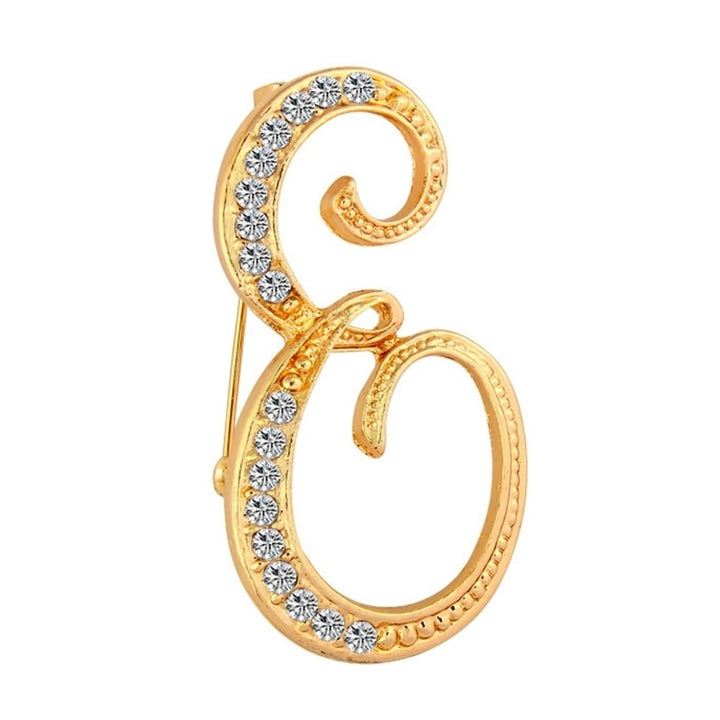 1 Pc Fashion Unisex Rhinestone English Letters Alphabet A-Z Brooch Pin Ornament Image 6