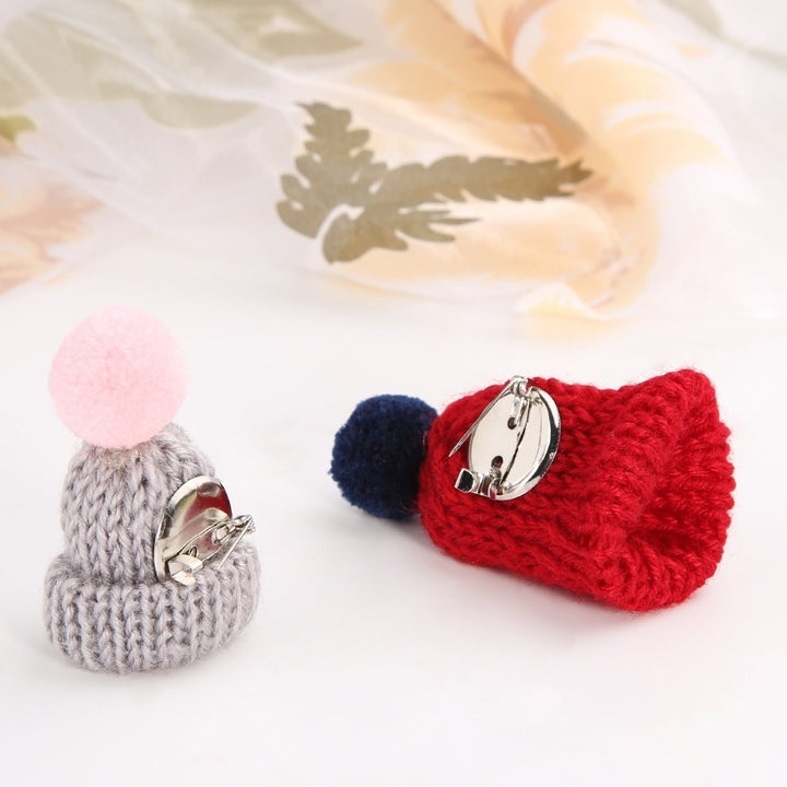 Fashion Knitted Pom Pom Hat Brooch Pin Women Christmas Dress Scarf Accessory Image 9