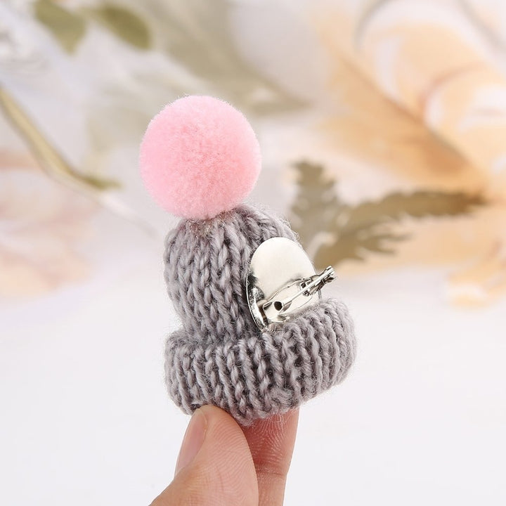 Fashion Knitted Pom Pom Hat Brooch Pin Women Christmas Dress Scarf Accessory Image 11