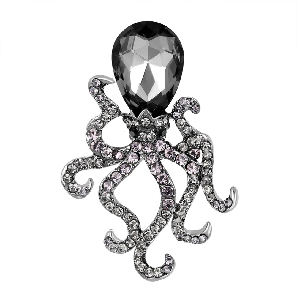 Creative Womens Octopus Rhinestone Glass Brooch Pin Breastpin Bridal Jewelry Image 2