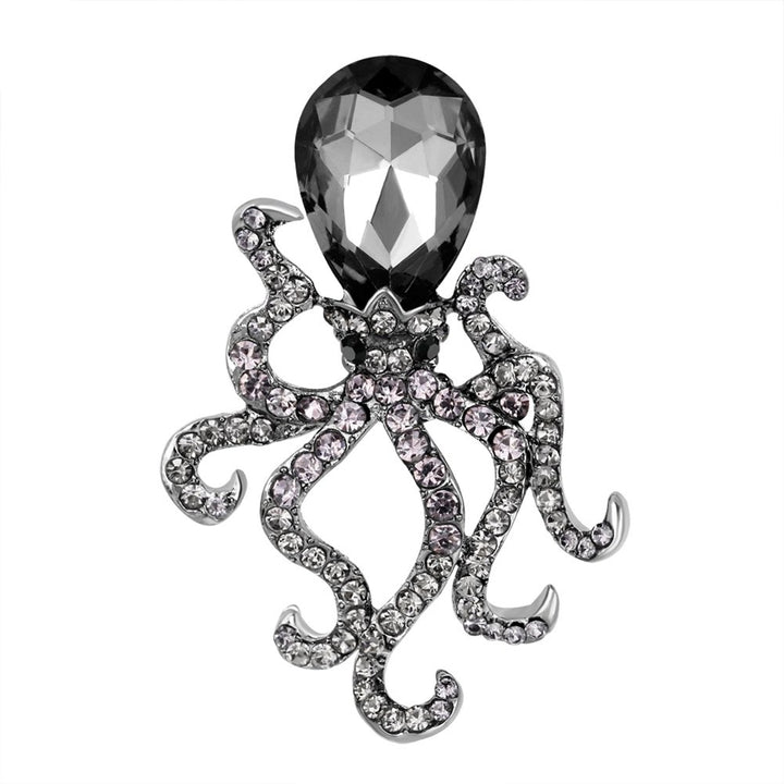 Creative Womens Octopus Rhinestone Glass Brooch Pin Breastpin Bridal Jewelry Image 1