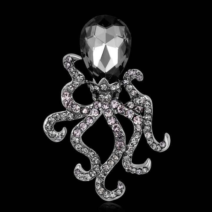 Creative Womens Octopus Rhinestone Glass Brooch Pin Breastpin Bridal Jewelry Image 3