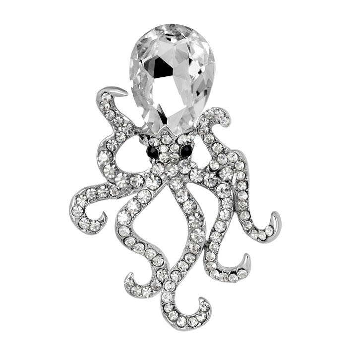 Creative Womens Octopus Rhinestone Glass Brooch Pin Breastpin Bridal Jewelry Image 4