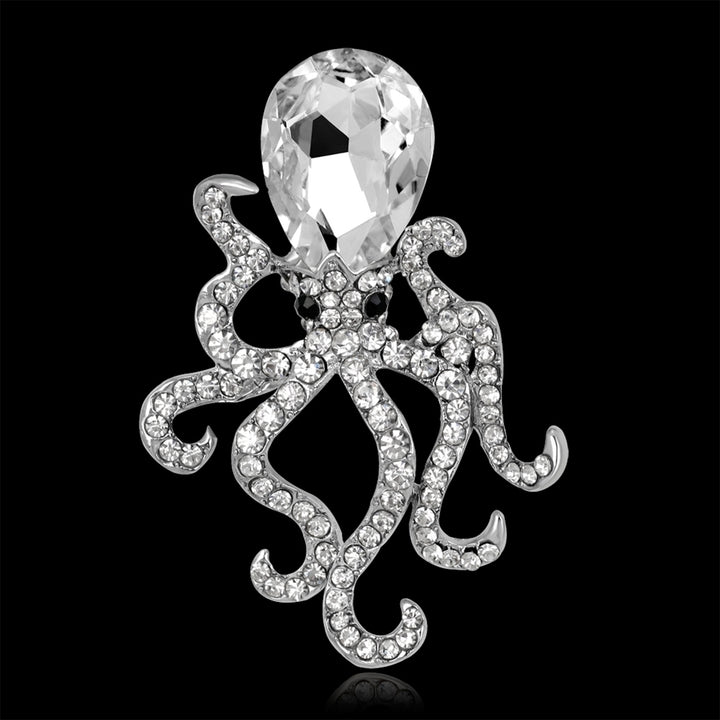 Creative Womens Octopus Rhinestone Glass Brooch Pin Breastpin Bridal Jewelry Image 4