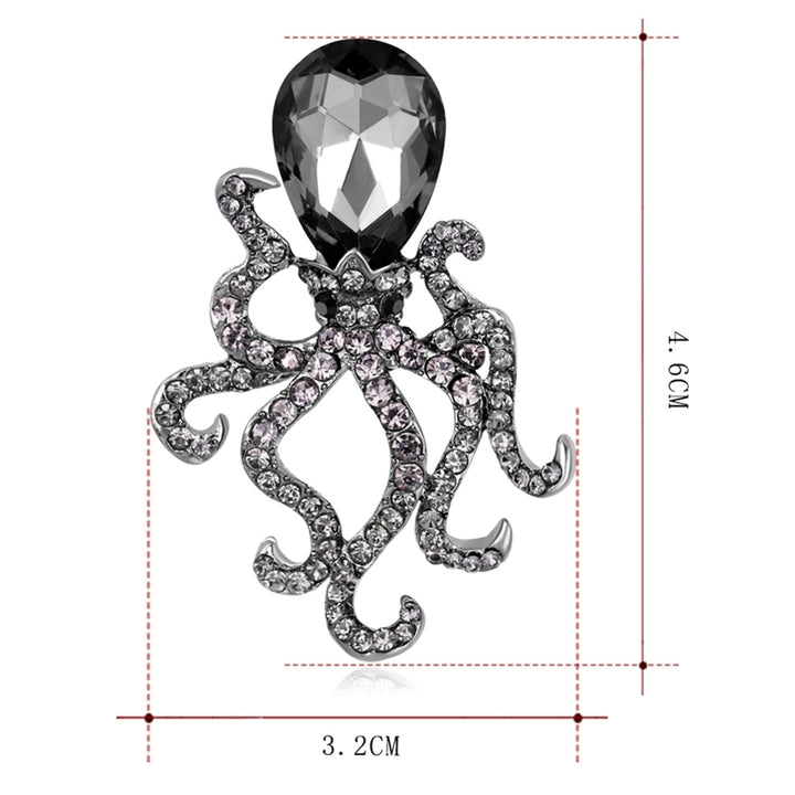 Creative Womens Octopus Rhinestone Glass Brooch Pin Breastpin Bridal Jewelry Image 6