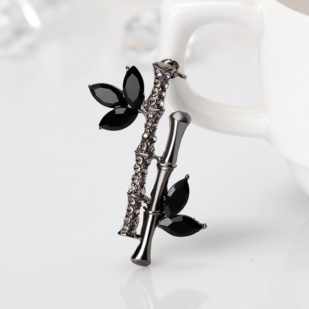 Badge Cute Rust-proof Silver Bamboo Jewelry Brooch for Lady Image 4