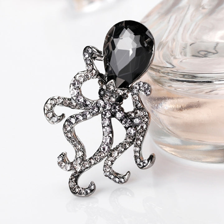 Creative Womens Octopus Rhinestone Glass Brooch Pin Breastpin Bridal Jewelry Image 7