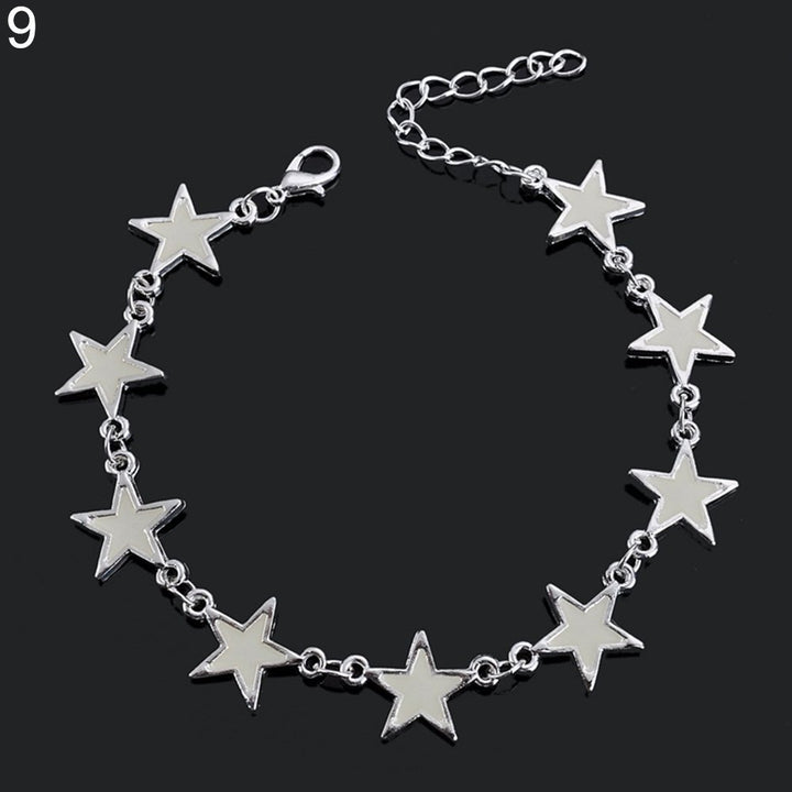 Creative Glow In The Dark Luminous Bracelet Star Love Heart Flower Bangle Jewelry Image 9