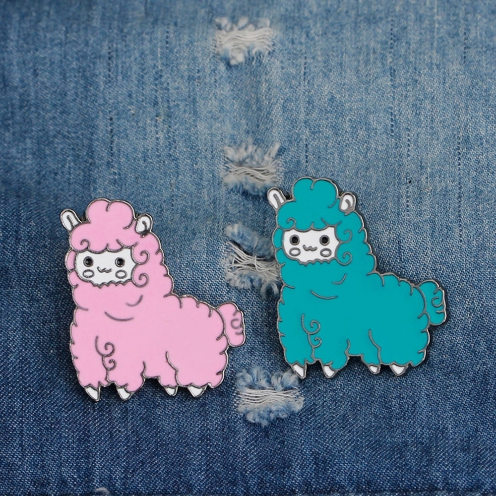 Lovely Cartoon Sheep Alpaca Alloy Brooch Pin Women Girls Clothes Ornament Gift Image 2