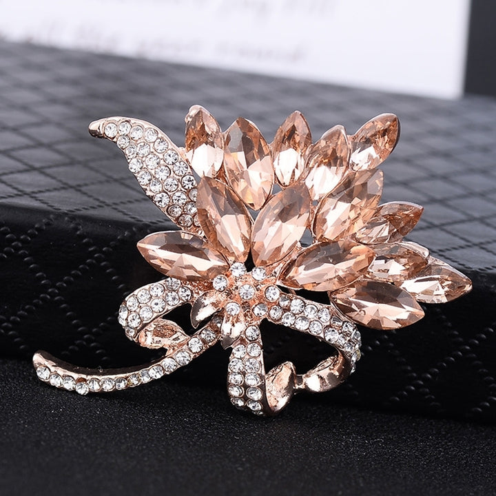 Elegant Marquise Cut Shiny Rhinestone Flower Bouquet Style Women Brooch Pin Gift Image 8